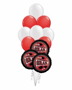 Grad School Colors Red and White Balloon Bouquet 15 Pack – Viva Party