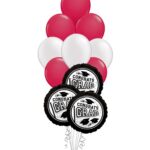 Grad School Colors Red and White Balloon Bouquet 15 Pack – Viva Party