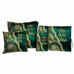 5 Pc Emerald Green and Gold Quinceanera Pillow Set - Elegant Mis 15 Anos Celebration Essentials – Viva Party