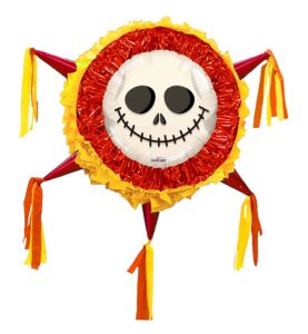 Halloween Drum Pinata Extra Large 24 Inch, Rope, Stick, Mask and Candy Bag Package.