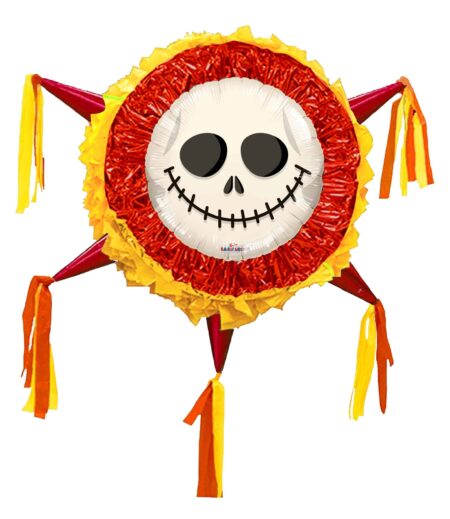 Halloween Drum Pinata Extra Large 24 Inch, Rope, Stick, Mask and Candy Bag Package.