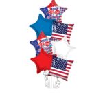 Happy 4th of July USA Flag Balloon Bouquet 7 Balloons – Viva Party