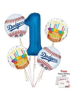 Los Angelese Dodgers Happy Birthday Balloon Bouquet (5 Balloons) – Viva Party