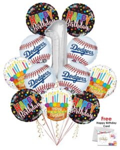 Los Angeles Dodgers Happy Birthday Balloon Bouquet (12 Balloons) – Viva Party