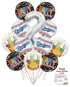 Los Angeles Dodgers Happy Birthday Balloon Bouquet (12 Balloons)