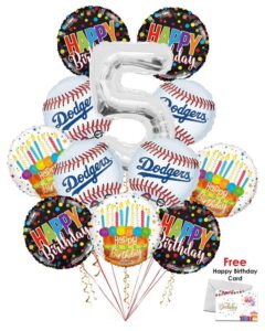 Los Angeles Dodgers Happy Birthday Balloon Bouquet (12 Balloons)