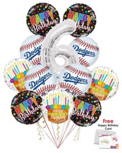 Los Angeles Dodgers Happy Birthday Balloon Bouquet (12 Balloons)