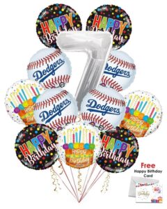 Los Angeles Dodgers Happy Birthday Balloon Bouquet (12 Balloons)
