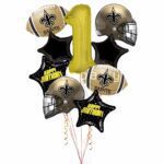 New Orleans Saints Happy Birthday Balloon Bouquet (9 Balloons) – Viva Party