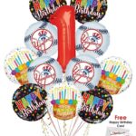 New York Yankees Happy Birthday Balloon Bouquet (12 Balloons) – Viva Party