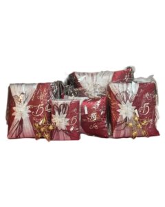 5 Pc Burgundy and Silver Quinceanera Pillow Set - Elegant Mis 15 Anos Celebration Essentials – Viva Party