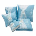 5 Pc Aqua and Silver Quinceanera Pillow Set - Elegant Mis 15 Anos Celebration Essentials – Viva Party