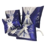5 Pc Royal Blue and Silver Quinceanera Pillow Set - Elegant Mis 15 Anos Celebration Essentials – Viva Party