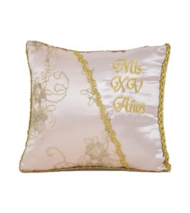 5 Pc Blush and Gold Quinceanera Pillow Set