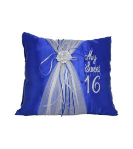 5 Pc Royal Blue and Silver Quinceanera Pillow Set