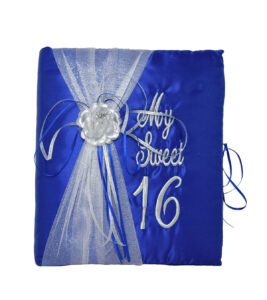 5 Pc Royal Blue and Silver Quinceanera Pillow Set