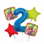 Super Mario Happy Birthday Foil Balloon Bouquet 5 pc. – Viva Party