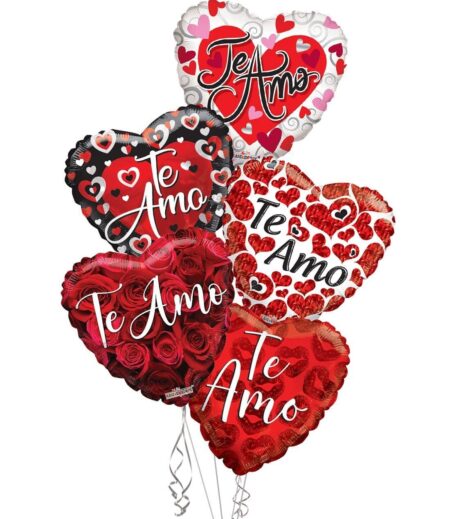 Te Amo Valentine's Day Balloon Bouquet (5 Balloons) – Viva Party