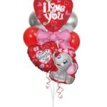 I Love You Happy Valentines Day Elephant Valentine Balloon Bouquet - Viva Party (7 Balloons) – Viva Party