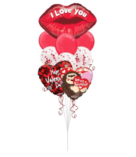 I Love You Be My Valentine Happy Valentine's Day Balloon Bouquet - Viva Party (9 Balloons) – Viva Party