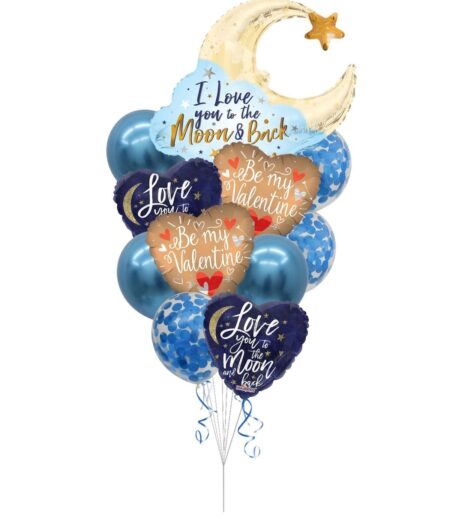 I Love You to the Moon and Back Be My Valentine Balloon Bouquet - Viva Party (11 Balloons) – Viva Party