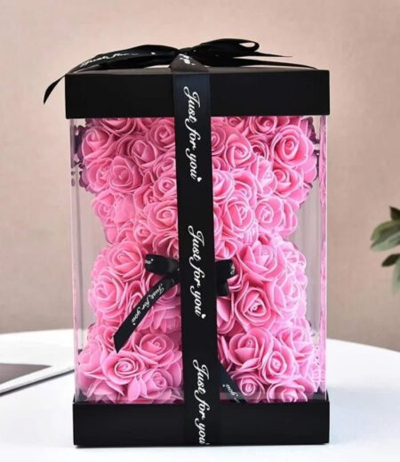 Hand Made Rose Bear Flower Teddy Bear - Pink – Viva Party