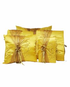 5 Pc Yellow and Gold Quinceanera Pillow Set - Elegant Mis 15 Anos Celebration Essentials – Viva Party