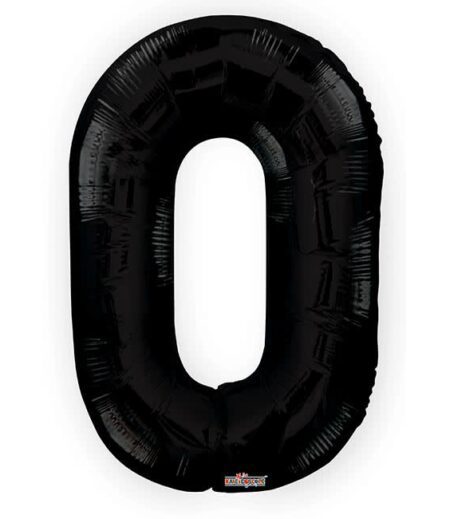 34 Inch Number 0  Black Foil Balloon – Viva Party