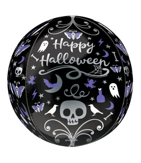 Halloween Iridescent Skeleton Holographic Air Loonz, Moonlight Foil Balloon Bouquet