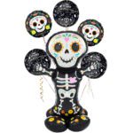 Halloween Iridescent Skeleton Holographic Air Loonz, Moonlight Foil Balloon Bouquet