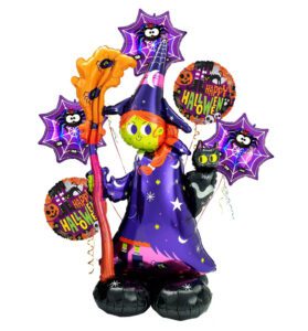 Scary Witch Air Loonz, Spiderweb, Halloween Black Cat, Halloween Balloon Arrange – Viva Party