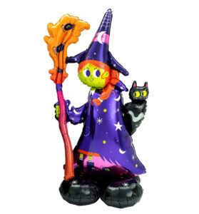Scary Witch Air Loonz, Spiderweb, Halloween Black Cat, Halloween Balloon Arrange