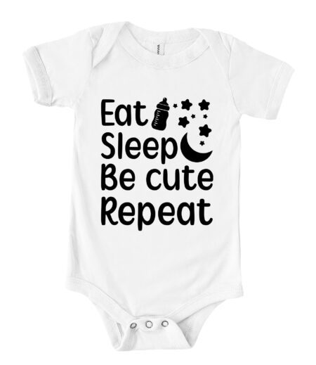 Eat Sleep Be Cute Repeat T-Shirt - Fun and Adorable Kids Tee - Perfect Gift for Boys and Girls T-Shirt – Viva Party