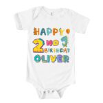 Personalized Happy Birthday Cute Dinosaur Shirt - Adorable Custom Baby Tee for Kids T-Shirt – Viva Party