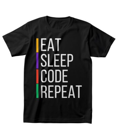 Eat-Sleep-Code-Repeat T-Shirt - Funny Programmer Graphic Tee for Men, Women, and Teens - Comfortable, Stylish, Perfect Gift Idea – Viva Party