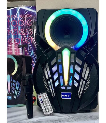 YAT 8600w. p.m.p.o BLUETOOTH SPEAKER 8” woofer Fm Radio usb tf Rechargeable mic – Viva Party
