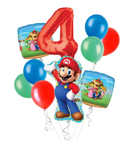 Super Mario Bros Balloon Bouquet - Set of 10 for Birthday Celebrations – Viva Party