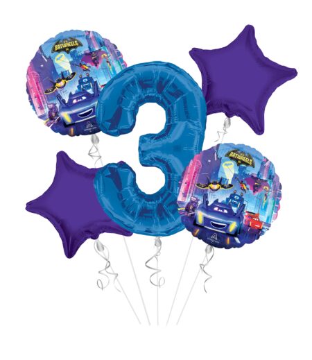 Batwheels Balloon Bouquet - Set of 5 for Birthday Celebrations – Viva Party