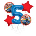 Hot Wheels Balloon Bouquet - 5 Pack for Birthday Celebrations – Viva Party