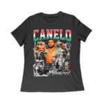 Canelo ?lvarez Image Collage T-Shirt - Iconic Boxing Legend Art Women Relaxed – Viva Party