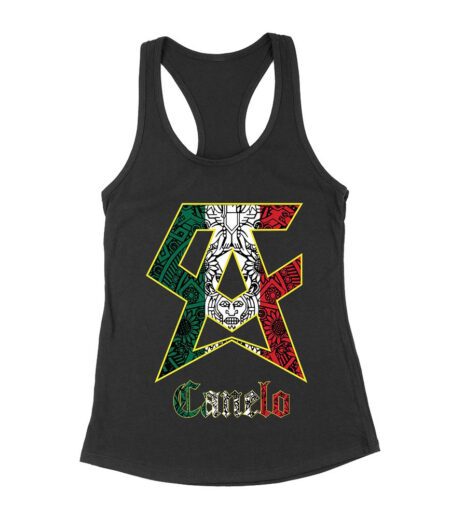 Canelo Alvarez Boxing T-Shirt - Mexican Colors C and A Design for Canelo Lovers Women's Racerback Tank Top – Viva Party