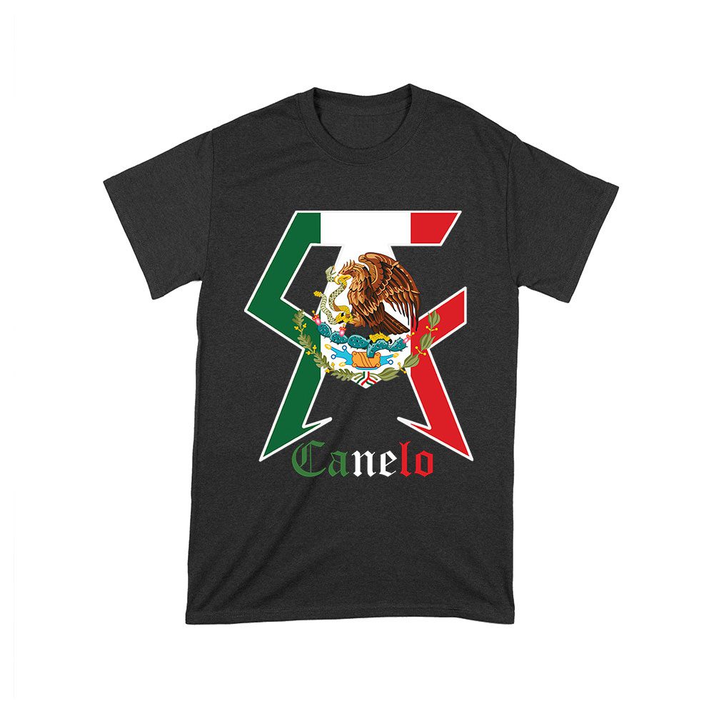 Can-07_T-Black.jpg Canelo Alvarez Boxing T-Shirt - Bold Mexican Flag C And A Design Unisex Toddler – Viva Party