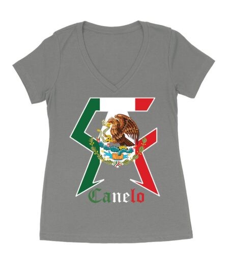 Canelo Alvarez Boxing T-Shirt - Bold Mexican Flag C and A Design Women's Ideal V-Neck – Viva Party