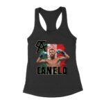 Canelo Alvarez Power T-Shirt - Iconic Image with Mexican Flag Background Women's Racerback Tank Top – Viva Party