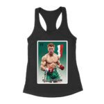 Canelo Alvarez Loteria T-Shirt - Cartoon Style with Mexican Flag Background Women's Racerback Tank Top – Viva Party