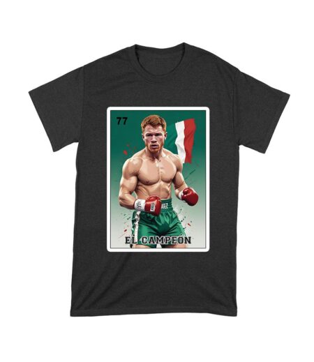 Canelo Alvarez Loteria T-Shirt - Cartoon Style with Mexican Flag Background Unisex Toddler – Viva Party