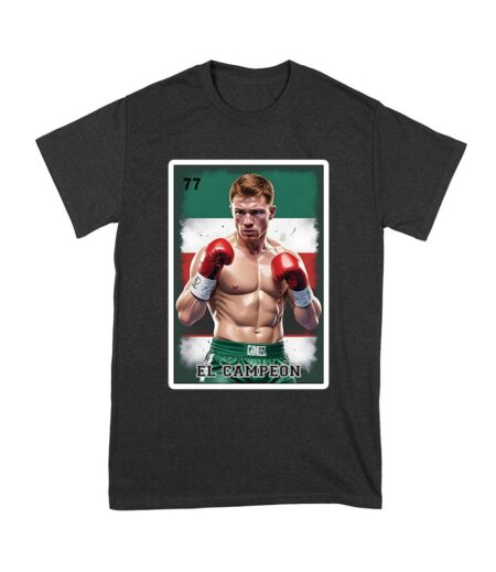 Canelo Alvarez Loteria T-Shirt - Retro Cartoon Style with Mexican Flag Colors Unisex Youth – Viva Party