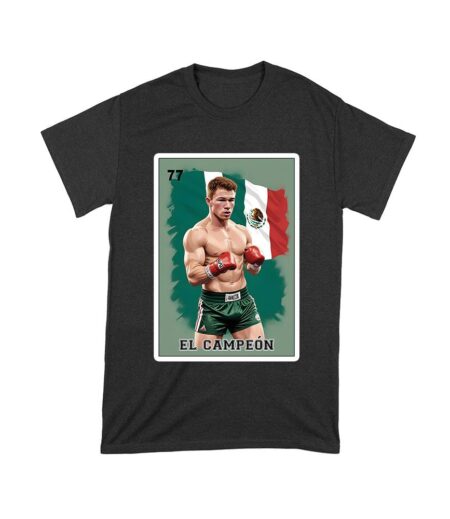 Canelo Alvarez Card T-Shirt - Bold Retro Cartoon with Mexican Flag Colors Unisex Toddler – Viva Party