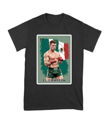 Canelo Alvarez Card T-Shirt - Bold Retro Cartoon with Mexican Flag Colors Unisex Youth – Viva Party