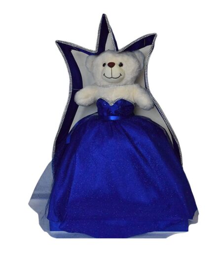 Royal Blue 15 Anos Teddy Bear Doll with Glittery Gown - Elegant Quinceanera Keepsake – Viva Party